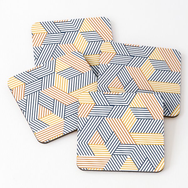 Item preview, Geometric Isometric Op Art Striped Pattern designed and sold by THE RILONA.