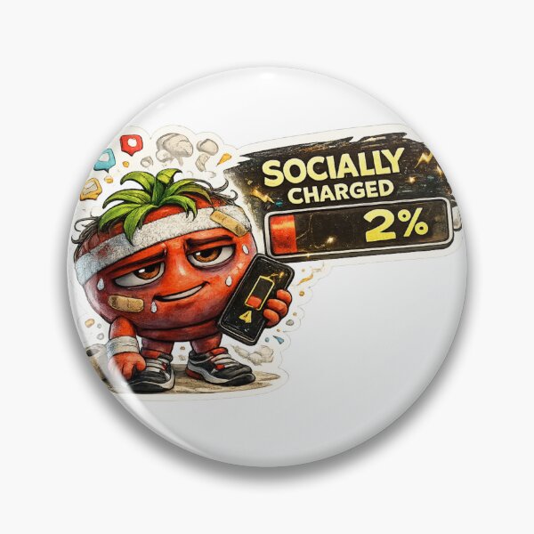 Item preview, Socially Charged Overwhelmed Tomato Cartoon Mascot Design designed and sold by Bhinfy.