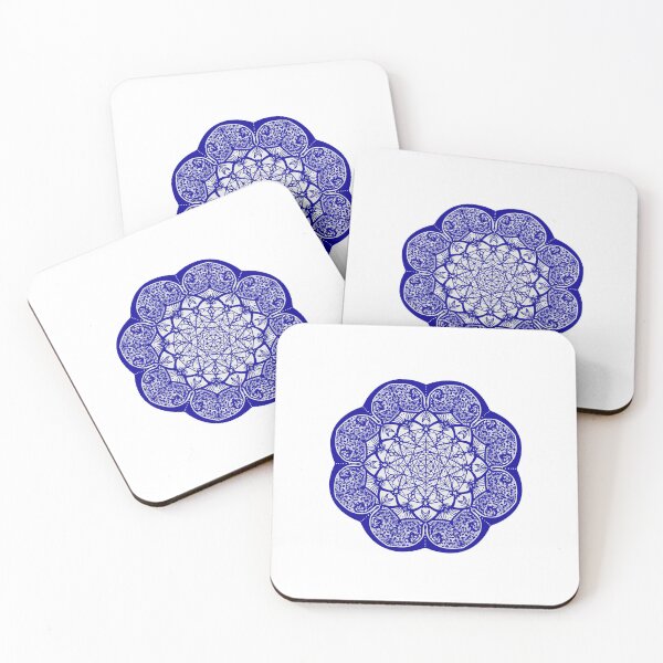 Item preview, Detailed Geometric Mandala | Intricate Blue Line Art designed and sold by danro_art.