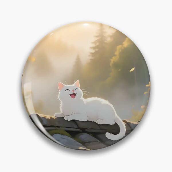 Item preview,  Cozy Cottagecore White Kitten in Magical Morning designed and sold by iwzzuel.