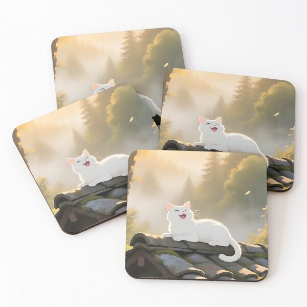Item preview,  Cozy Cottagecore White Kitten in Magical Morning designed and sold by iwzzuel.