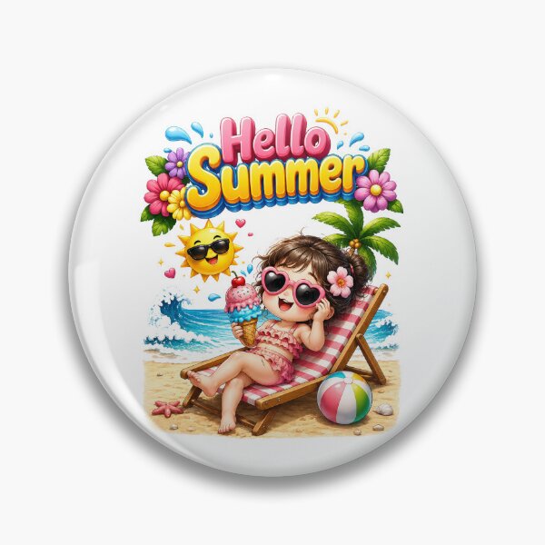 Item preview, Cute Girl ice cream vacation beach designed and sold by QuiteOrbit.