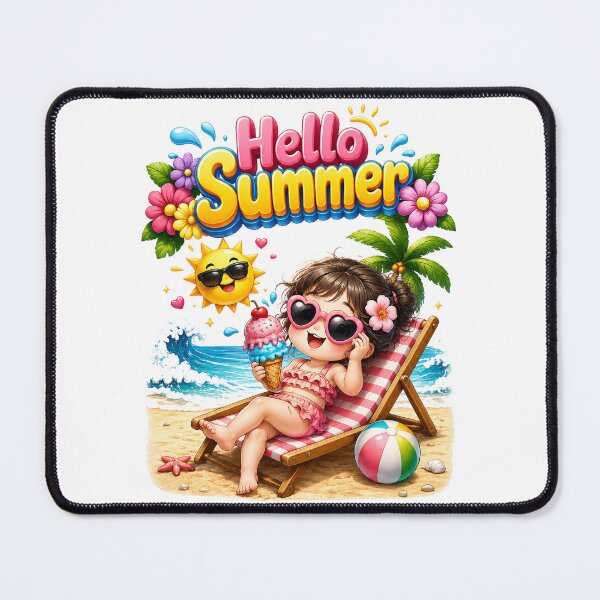 Item preview, Cute Girl ice cream vacation beach designed and sold by QuiteOrbit.