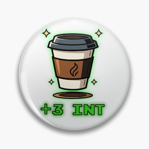 Item preview, Coffee +3 INT RPG Gamer Mug Pixel Art Intelligence Boost Funny Caffeine designed and sold by Chrono Design Workx.