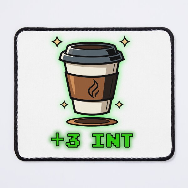 Item preview, Coffee +3 INT RPG Gamer Mug Pixel Art Intelligence Boost Funny Caffeine designed and sold by Chrono Design Workx.