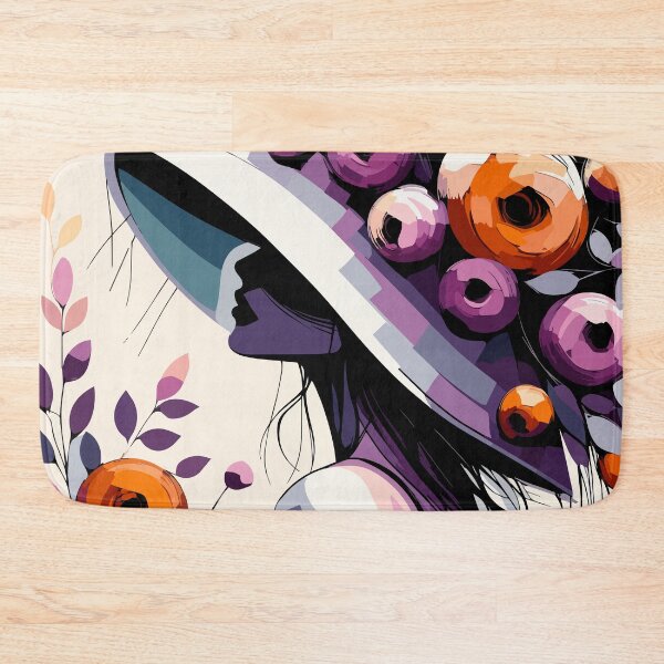 Item preview, Floral Woman Portrait in Wide Brim Hat designed and sold by ArtByBoya.