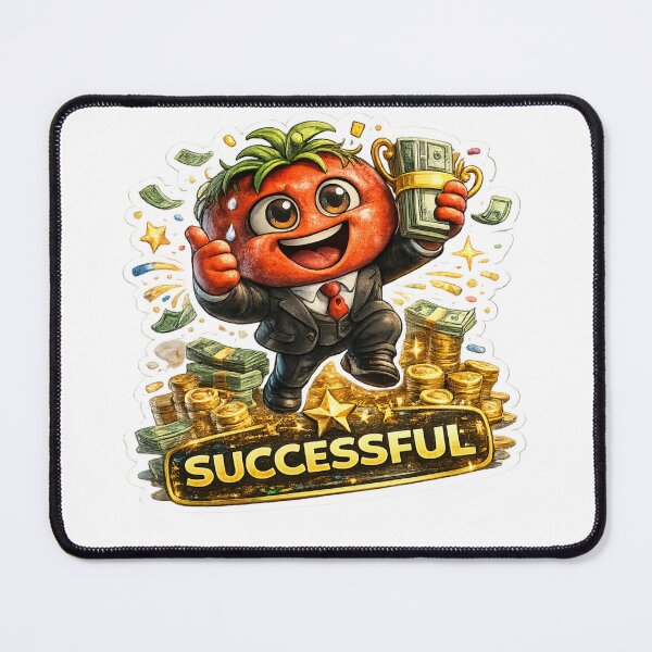 Item preview, Cute Successful Tomato Cartoon Holding Money Sticker Design designed and sold by Bhinfy.
