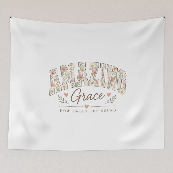 Item preview, Amazing Grace – How Sweet the Sound Floral Christian designed and sold by SweetTeezPrints.
