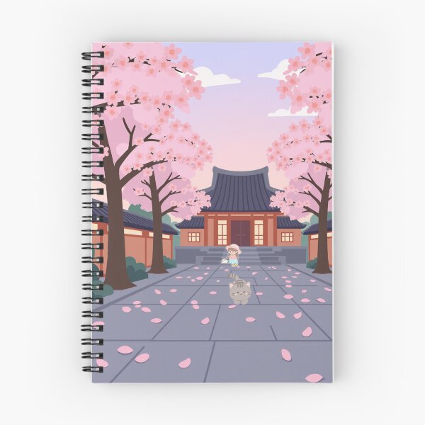 Item preview, Cherry Blossom Temple Path Cute Illustration – Sakura Japan Aesthetic designed and sold by Alibaba1493.