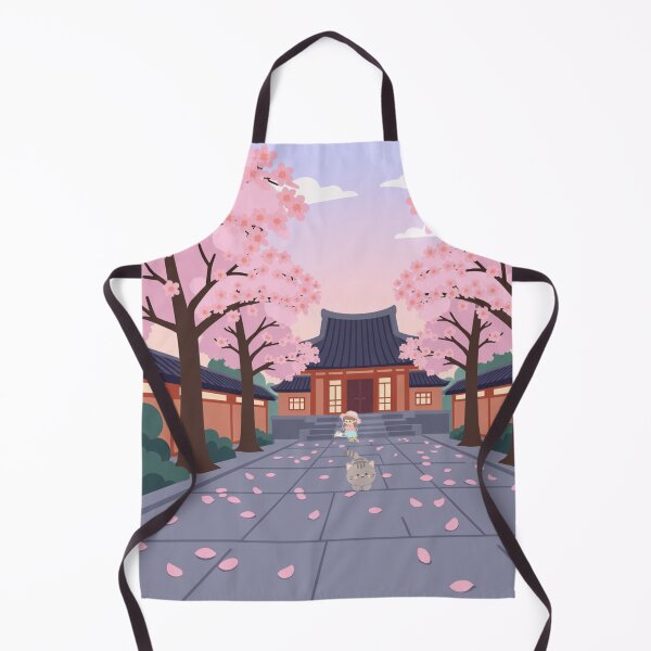 Item preview, Cherry Blossom Temple Path Cute Illustration – Sakura Japan Aesthetic designed and sold by Alibaba1493.