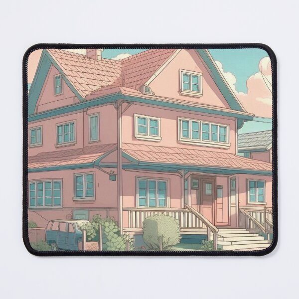 Item preview, Pastel Pink Cozy House Illustration Aesthetic Cartoon Home Design designed and sold by Alibaba1493.