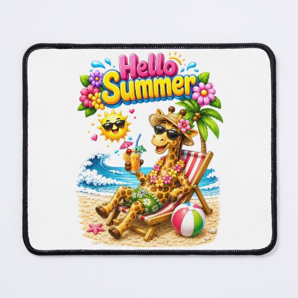 Item preview, cute giraffe summer vacation designed and sold by QuiteOrbit.