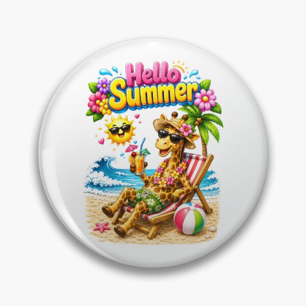 Item preview, cute giraffe summer vacation designed and sold by QuiteOrbit.
