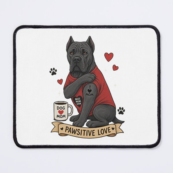 Item preview, Cane Corso Dog with Tattoo Illustration I Heart Mom designed and sold by Blok45.