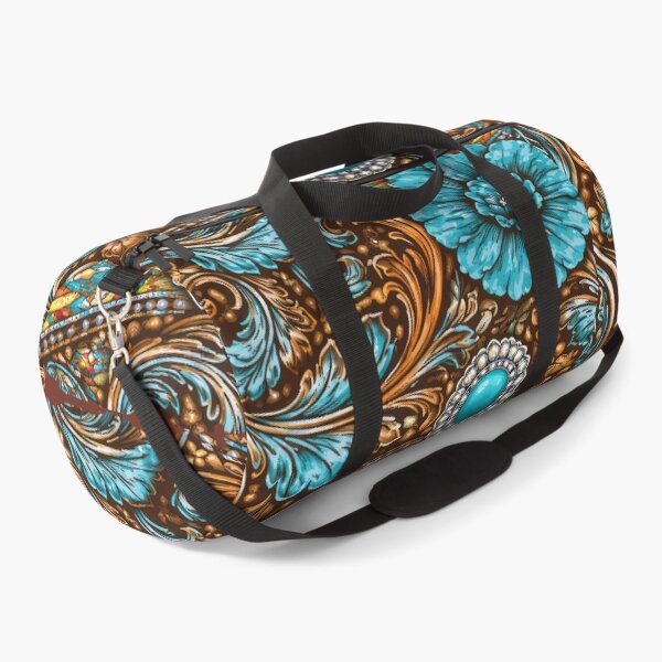 Item preview, Southwest (Faux) Tooled Leather With Turquoise-Blue Accents designed and sold by DEC02.