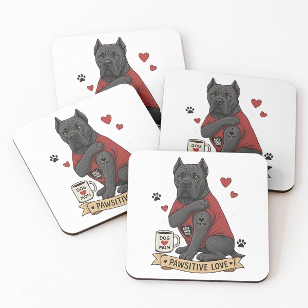 Item preview, Cane Corso Dog with Tattoo Illustration I Heart Mom designed and sold by Blok45.