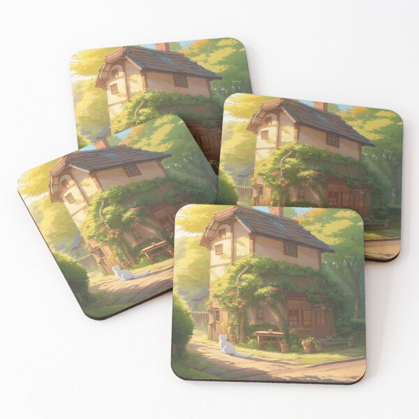 Item preview, Cozy Cottage with Cat – Peaceful Anime Style Nature Scen designed and sold by Alibaba1493.