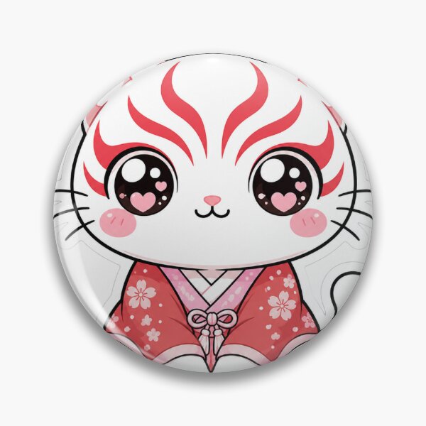 Item preview, Cute Kawaii Kabuki Cat Sticker | Chibi Japanese Cat with Kumadori Face Paint designed and sold by ムーリーファンタジー.