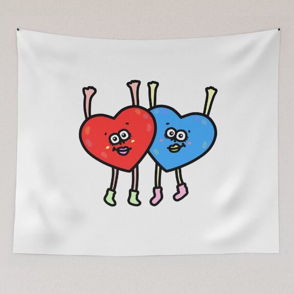 Item preview, Cute Heart red and blue designed and sold by kanaehonkawa.