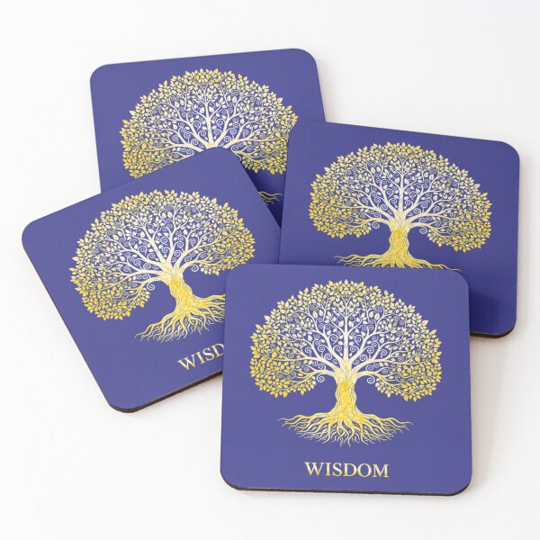 Item preview, Wisdom – Golden Tree of Life Spiritual Art Print With Roots and Leaves designed and sold by NewGen-For-You.