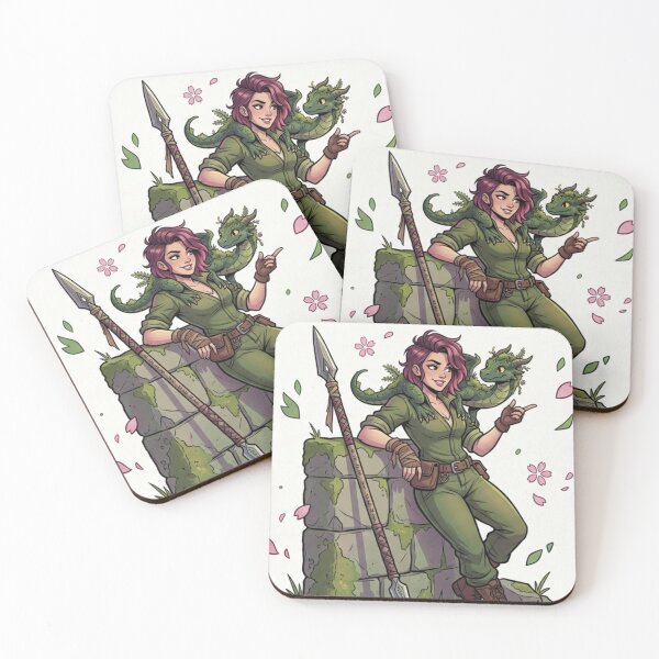 Item preview, Warrior with her baby moss dragon designed and sold by Ramases-Merch.