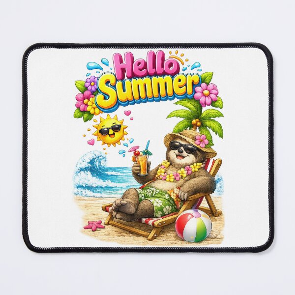 Item preview, cute sloth summer vacation designed and sold by QuiteOrbit.