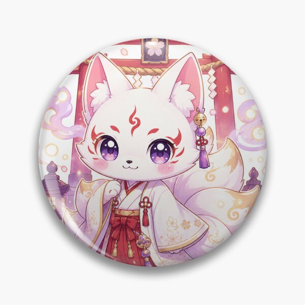 Item preview, Cute Kawaii Kitsune Fox Spirit Sticker | Japanese Shrine Fox Chibi designed and sold by ムーリーファンタジー.