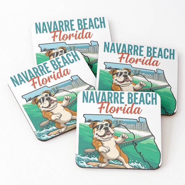 Item preview, Navarre Beach Florida Surfing Bulldog designed and sold by clarkfraser.