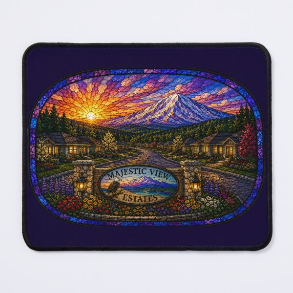 Item preview, Majestic View Estates Stained-Glass Mosaic graphic designed and sold by Swanny's Custom T-shirt and Gift Designs.