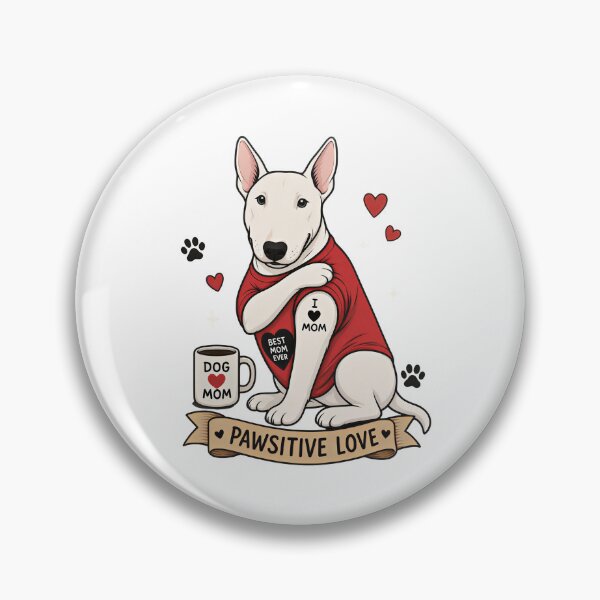 Item preview, English Terrier Dog with Tattoo Illustration I Heart Mom designed and sold by Blok45.