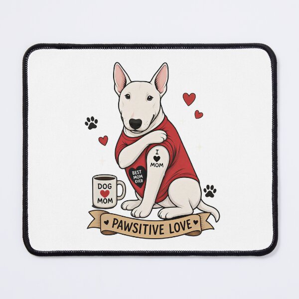 Item preview, English Terrier Dog with Tattoo Illustration I Heart Mom designed and sold by Blok45.