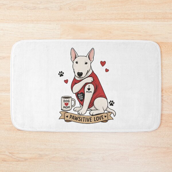 Item preview, English Terrier Dog with Tattoo Illustration I Heart Mom designed and sold by Blok45.