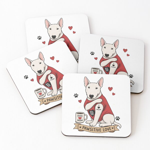 Item preview, English Terrier Dog with Tattoo Illustration I Heart Mom designed and sold by Blok45.