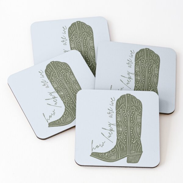 Item preview, How Lucky Are We Cowboy Boots Sticker | Western Cowgirl Aesthetic | Country Western Vinyl Decal designed and sold by sophiebeckham13.
