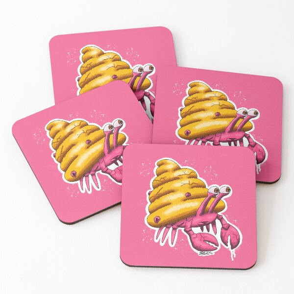 Item preview, Pink and Yellow Hermit Crab designed and sold by TheMossAndMermaid.