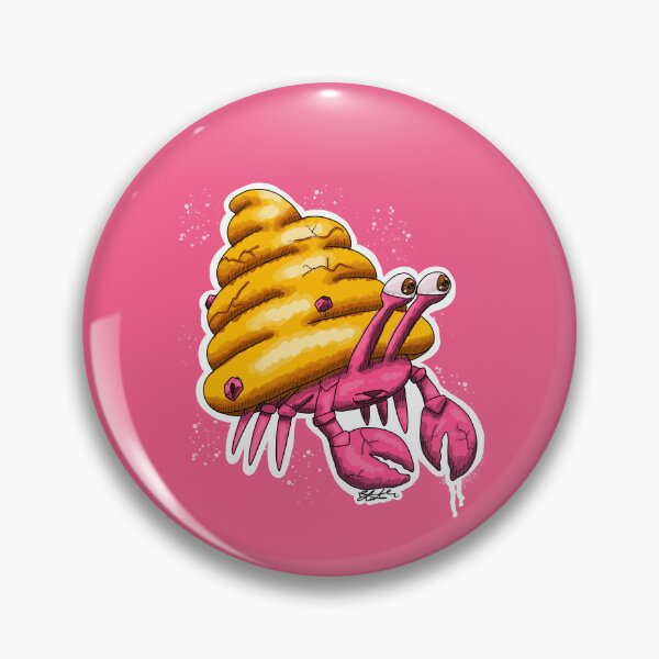 Item preview, Pink and Yellow Hermit Crab designed and sold by TheMossAndMermaid.