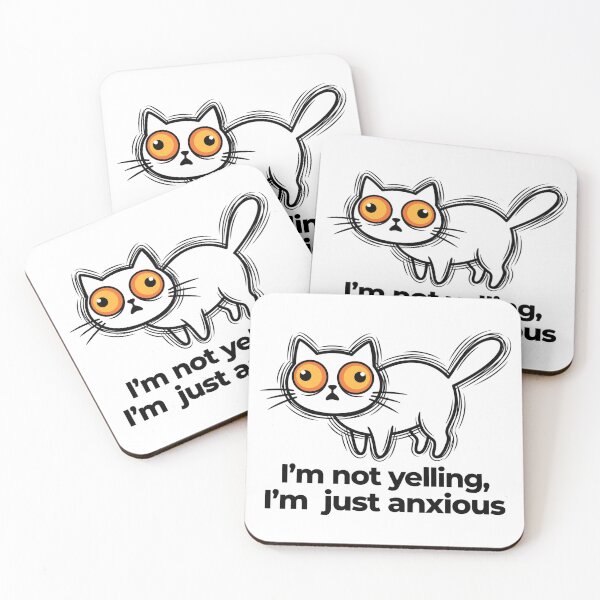 Item preview, Funny Relatable Anxious Cat Not Yelling Sticker designed and sold by pattman.
