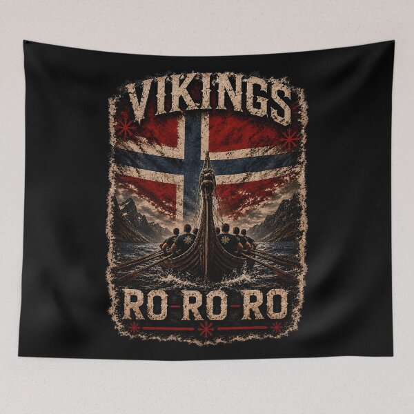Item preview, Vikings RO RO RO Norway Viking Longship Nordic Heritage Design designed and sold by R3X .