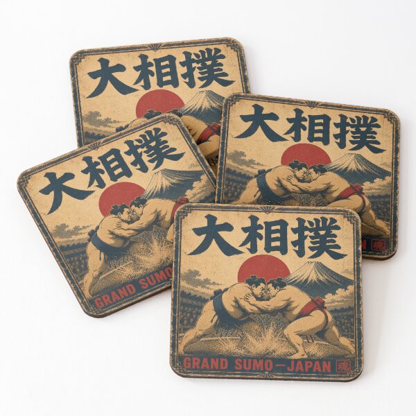 Item preview, Grand Sumo Japan Vintage Japanese Wrestling Poster Sticker T-Shirt Art designed and sold by Locker39.