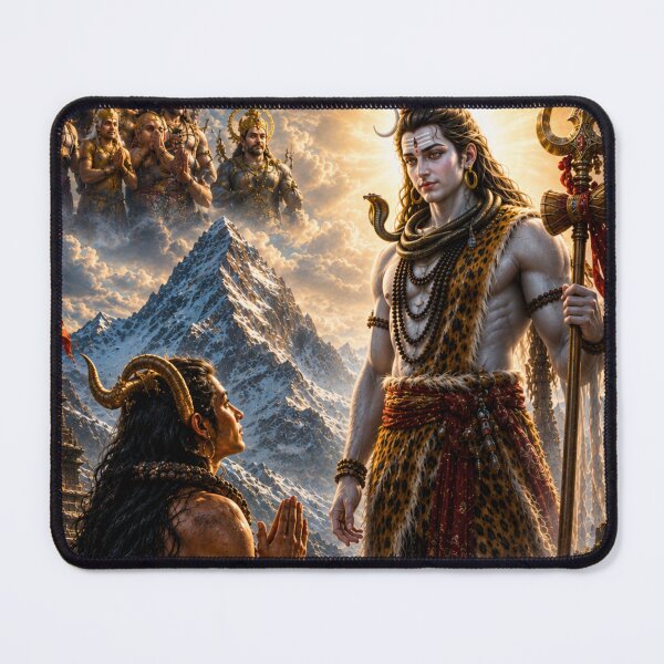 Item preview, Lord Ganesha Defeats Gajamukhasura Series – The Boon of Gajamukhasura – Lord Shiva Grants the Divine Blessing designed and sold by Homyar.