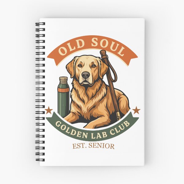 Item preview, Loving Senior Golden Lab Old Soul Retro Emblem Gift designed and sold by Paw-Soul.