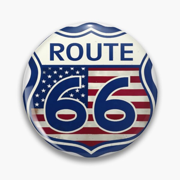 Item preview, Route 66 American Flag Shield | Vintage USA Highway Sign | Patriotic Road Trip Design designed and sold by DigiArt8Design.