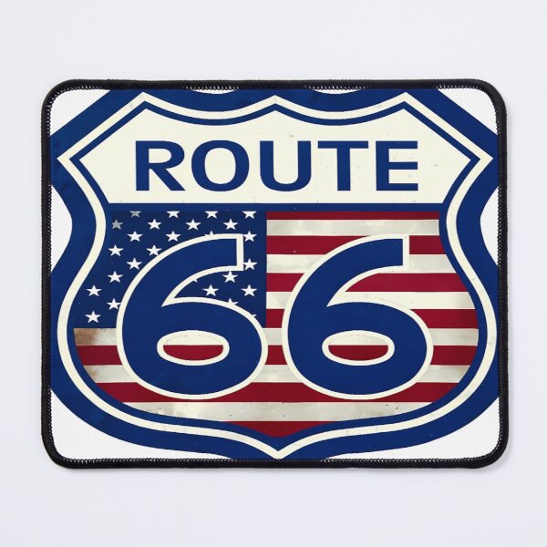 Item preview, Route 66 American Flag Shield | Vintage USA Highway Sign | Patriotic Road Trip Design designed and sold by DigiArt8Design.