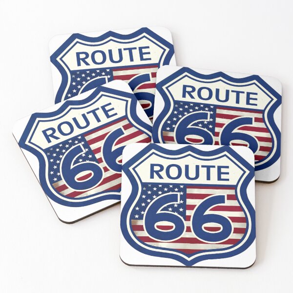 Item preview, Route 66 American Flag Shield | Vintage USA Highway Sign | Patriotic Road Trip Design designed and sold by DigiArt8Design.