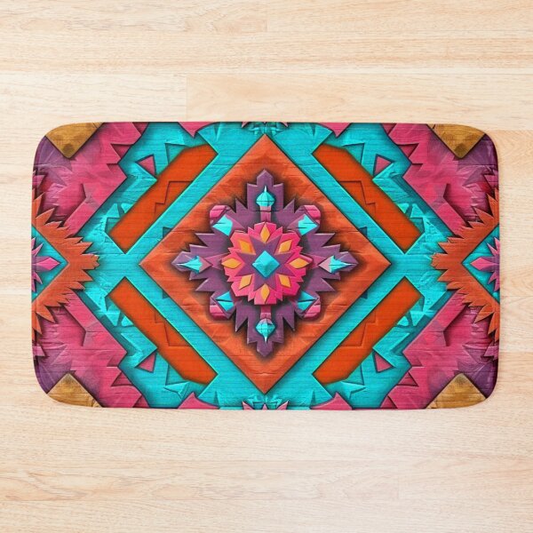 Item preview, Southwestern Blue, Mustard, And Magenta-Pink Designs Pattern designed and sold by DEC02.