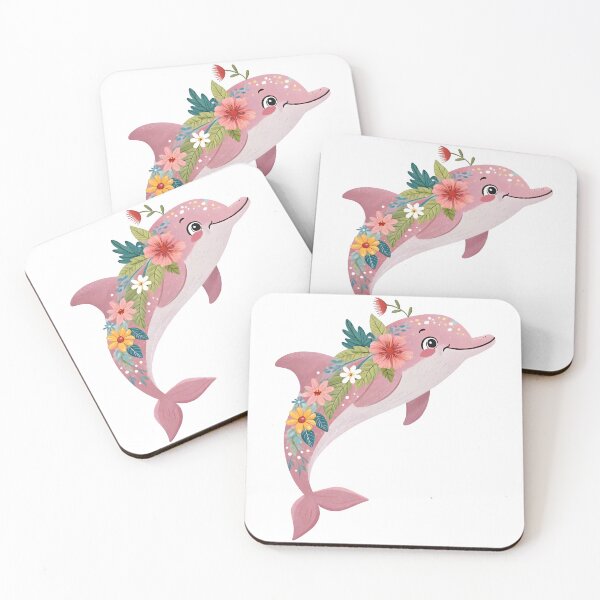 Item preview, Floral dolphin designed and sold by trendspatterns.