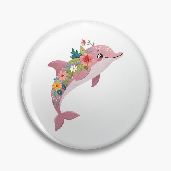 Item preview, Floral dolphin designed and sold by trendspatterns.