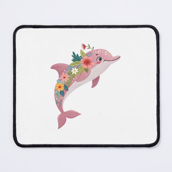 Item preview, Floral dolphin designed and sold by trendspatterns.