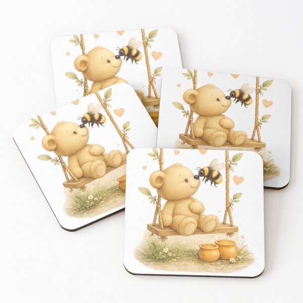 Item preview, Cute Teddy Bear and Bumble Bee Swing designed and sold by Reshmakhan.
