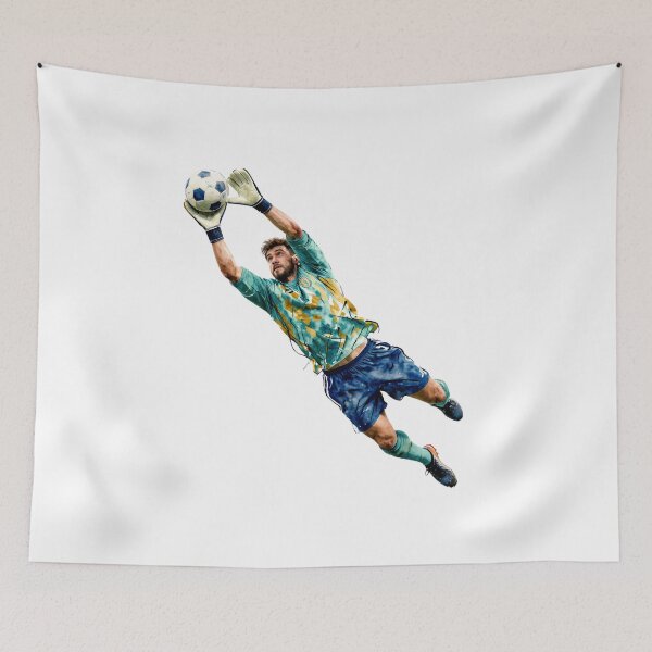 Item preview, Dynamic Soccer Goalkeeper Watercolor Art designed and sold by Gallery-yuuna .
